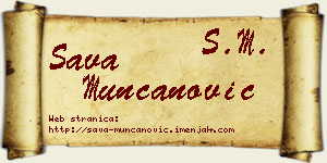 Sava Munćanović vizit kartica